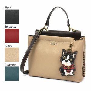 Totes & Satchels |  Charming Satchel – Boston Terrier Totes & Satchels Black