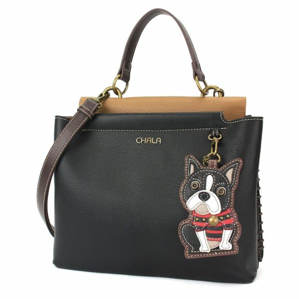 Totes & Satchels |  Charming Satchel – Boston Terrier Totes & Satchels Black