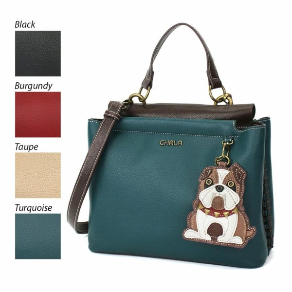 Totes & Satchels |  Charming Satchel – Bulldog Totes & Satchels Black