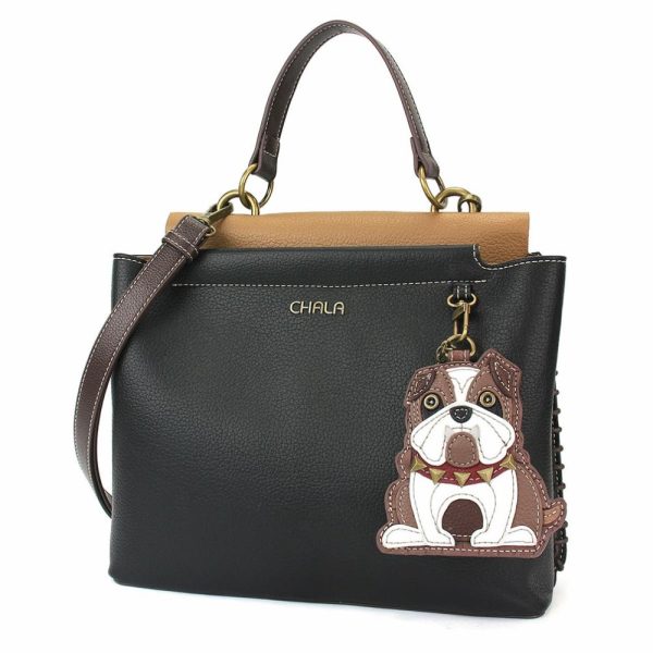 Totes & Satchels |  Charming Satchel – Bulldog Totes & Satchels Black