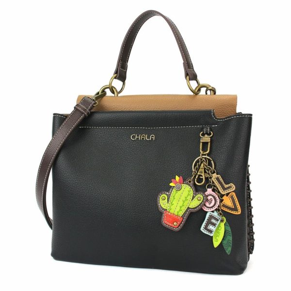 Totes & Satchels |  Charming Satchel – Charming Charms Cactus+Love Totes & Satchels Black