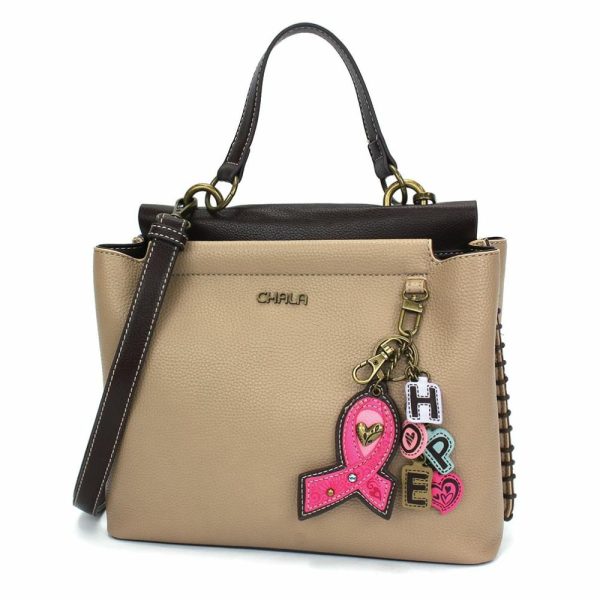 Totes & Satchels |  Charming Satchel – Charming Charms Pink Ribbon Totes & Satchels Black