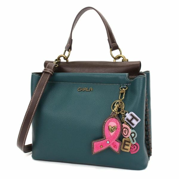 Totes & Satchels |  Charming Satchel – Charming Charms Pink Ribbon Totes & Satchels Black