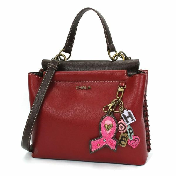 Totes & Satchels |  Charming Satchel – Charming Charms Pink Ribbon Totes & Satchels Black