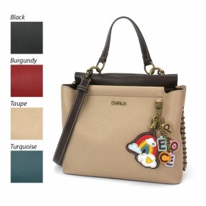 Totes & Satchels |  Charming Satchel – Charming Charms Rainbow+Peace Totes & Satchels Black