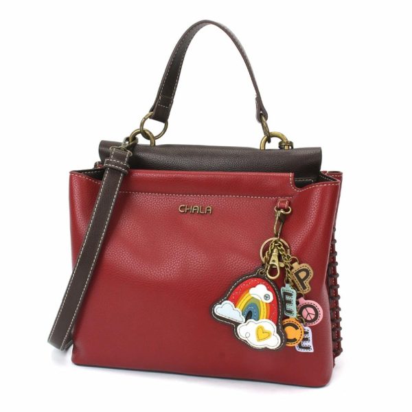 Totes & Satchels |  Charming Satchel – Charming Charms Rainbow+Peace Totes & Satchels Black