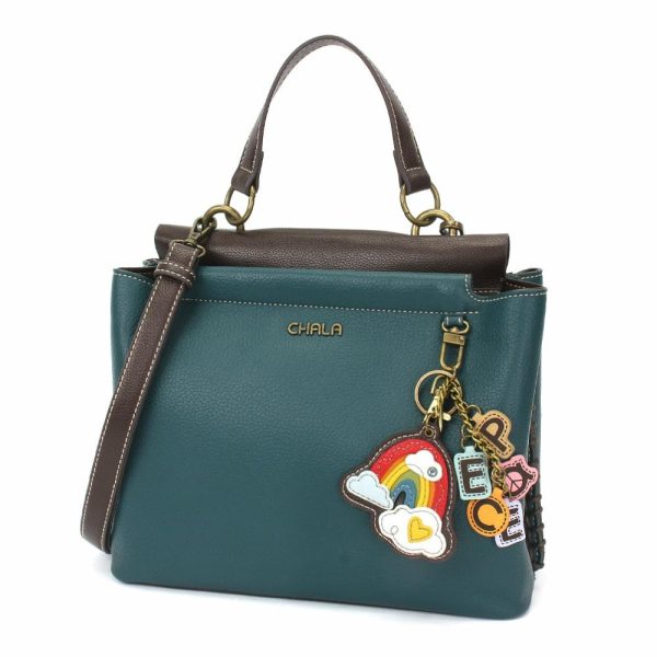 Totes & Satchels |  Charming Satchel – Charming Charms Rainbow+Peace Totes & Satchels Black