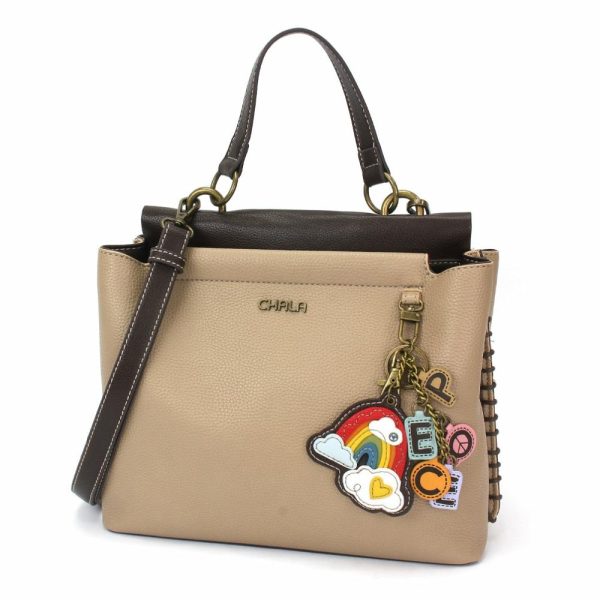 Totes & Satchels |  Charming Satchel – Charming Charms Rainbow+Peace Totes & Satchels Black