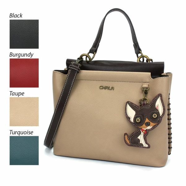 Totes & Satchels |  Charming Satchel – Chihuahua Darkbrown Totes & Satchels Black