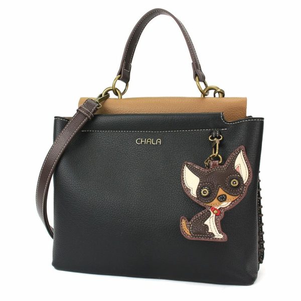 Totes & Satchels |  Charming Satchel – Chihuahua Darkbrown Totes & Satchels Black