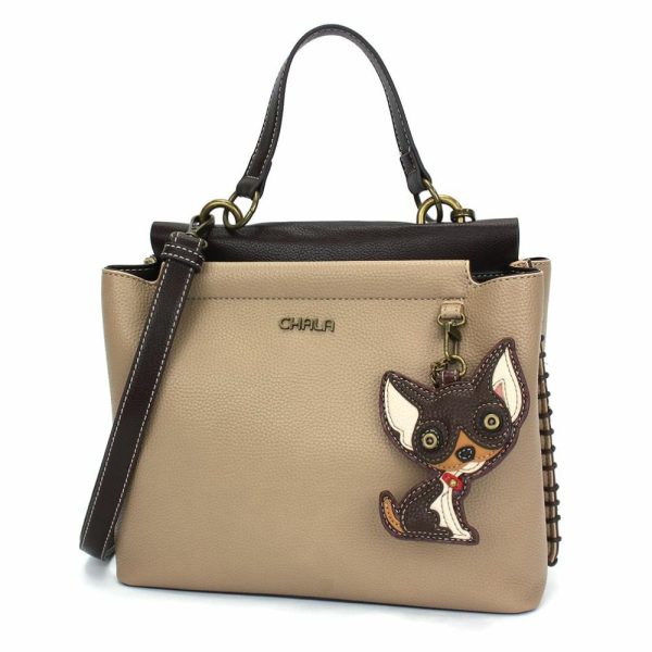 Totes & Satchels |  Charming Satchel – Chihuahua Darkbrown Totes & Satchels Black