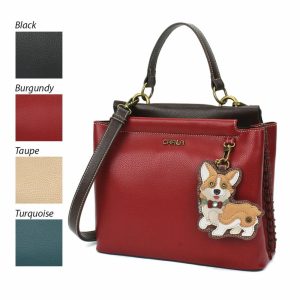 Totes & Satchels |  Charming Satchel – Corgi Totes & Satchels Black