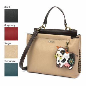 Totes & Satchels |  Charming Satchel – Cow Totes & Satchels Black