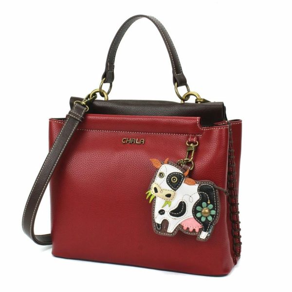 Totes & Satchels |  Charming Satchel – Cow Totes & Satchels Black