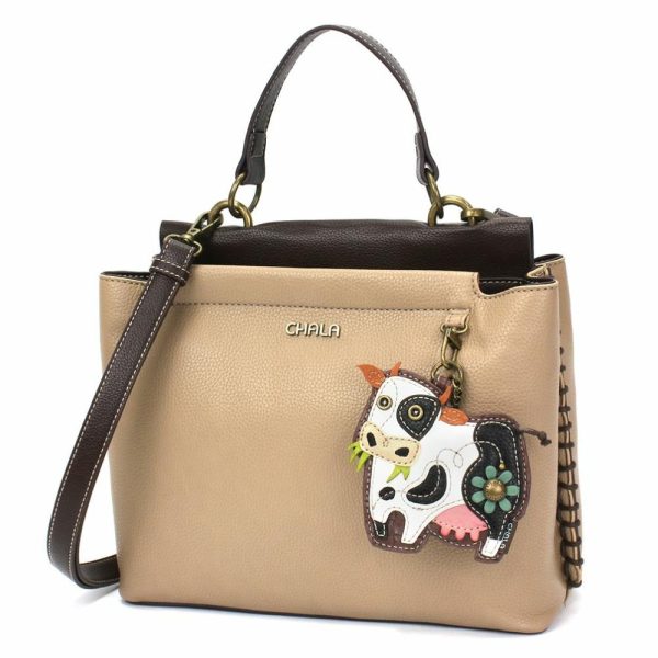 Totes & Satchels |  Charming Satchel – Cow Totes & Satchels Black