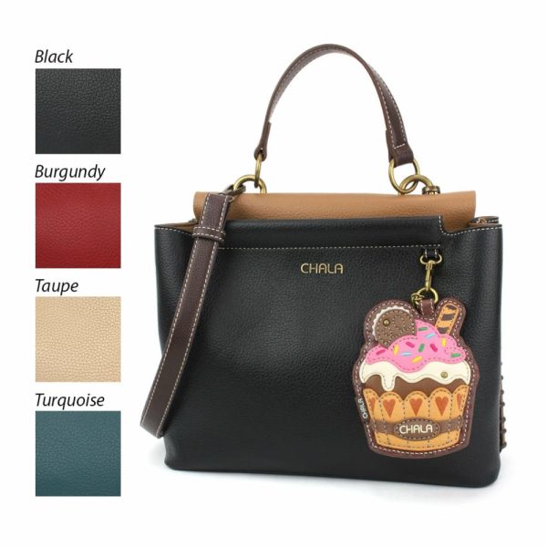 Totes & Satchels |  Charming Satchel – Cupcake Totes & Satchels Black