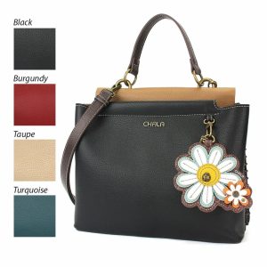 Totes & Satchels |  Charming Satchel – Daisy Totes & Satchels Black