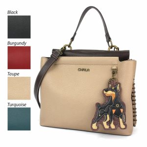 Totes & Satchels |  Charming Satchel – Doberman Totes & Satchels Black