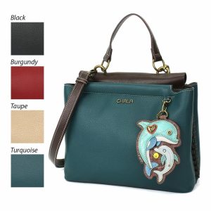 Totes & Satchels |  Charming Satchel – Dolphin Totes & Satchels Black