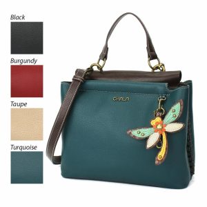 Totes & Satchels |  Charming Satchel – Dragonfly Totes & Satchels Black