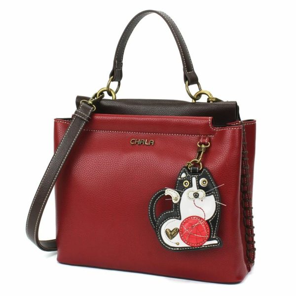 Totes & Satchels |  Charming Satchel – Fat Cat Totes & Satchels Black