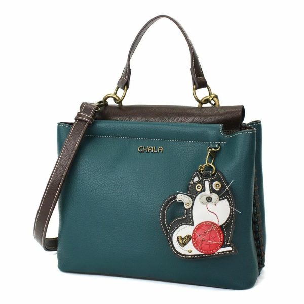 Totes & Satchels |  Charming Satchel – Fat Cat Totes & Satchels Black