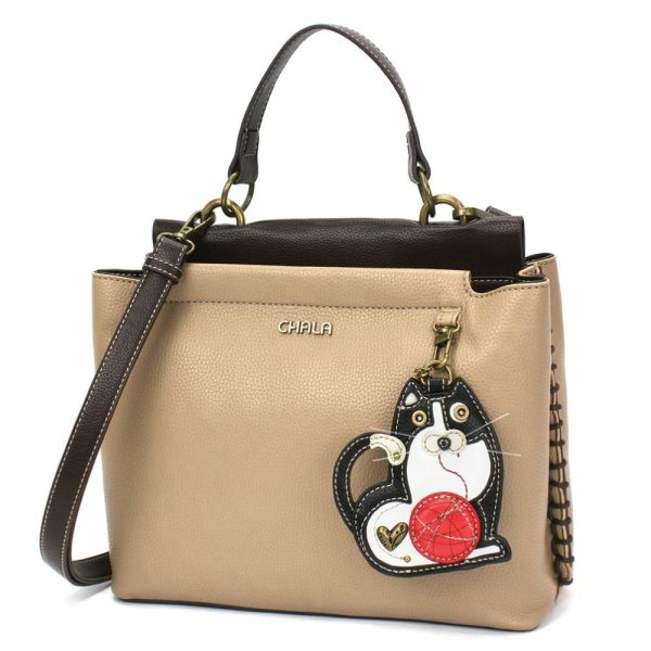 Totes & Satchels |  Charming Satchel – Fat Cat Totes & Satchels Black