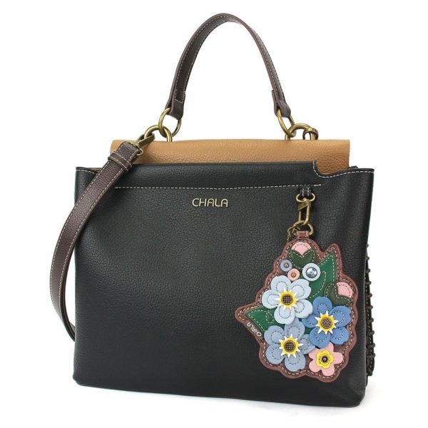 Totes & Satchels |  Charming Satchel – Forget Me Not Totes & Satchels Black