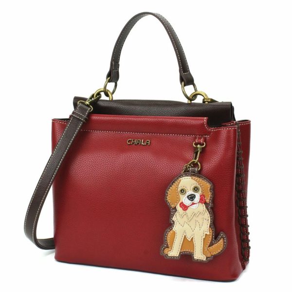 Totes & Satchels |  Charming Satchel – Golden Retriever Totes & Satchels Black