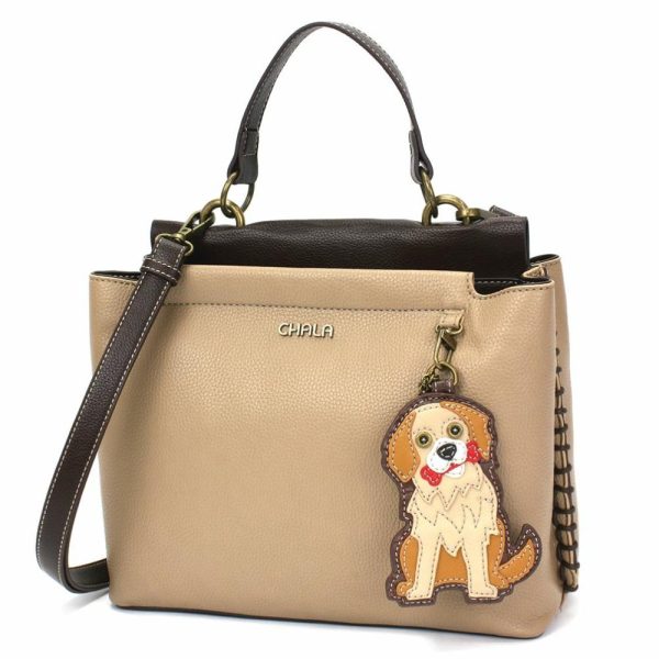 Totes & Satchels |  Charming Satchel – Golden Retriever Totes & Satchels Black