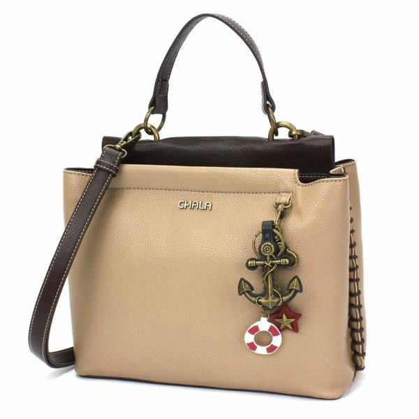 Totes & Satchels |  Charming Satchel – Metal Charming Anchor Totes & Satchels Black