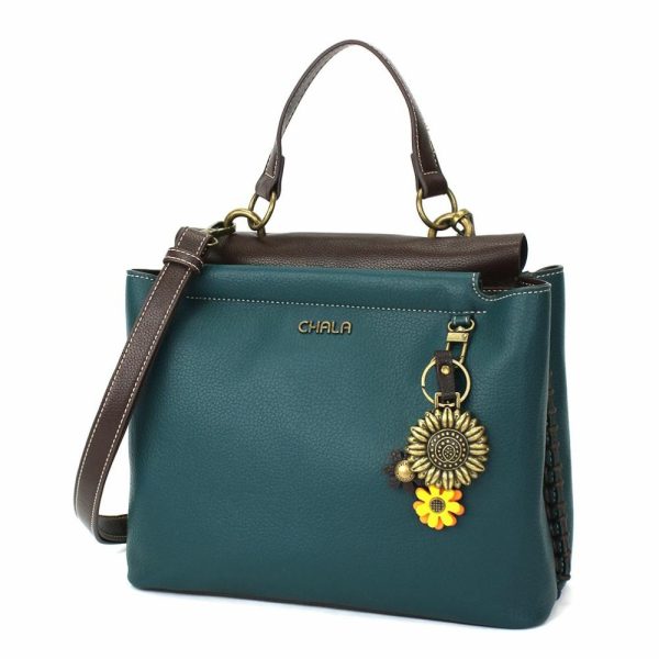 Totes & Satchels |  Charming Satchel – Metal Charming Sunflower Totes & Satchels Black