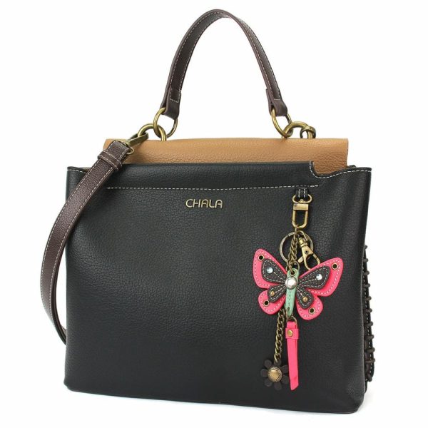 Totes & Satchels |  Charming Satchel – Mini Keychain Butterfly Pink Totes & Satchels Black