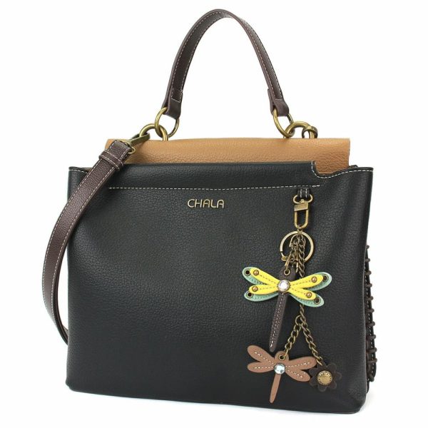 Totes & Satchels |  Charming Satchel – Mini Keychain Dragonfly Yellow Totes & Satchels Black