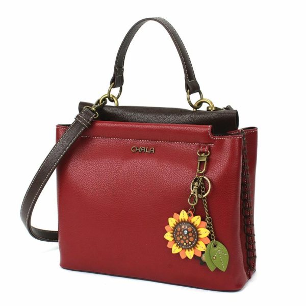 Totes & Satchels |  Charming Satchel – Mini Keychain Sunflower Totes & Satchels Black