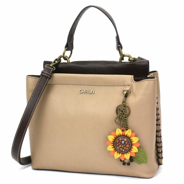 Totes & Satchels |  Charming Satchel – Mini Keychain Sunflower Totes & Satchels Black