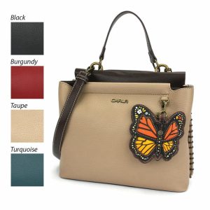 Totes & Satchels |  Charming Satchel – Monarch Butterfly Totes & Satchels Black