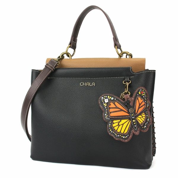 Totes & Satchels |  Charming Satchel – Monarch Butterfly Totes & Satchels Black