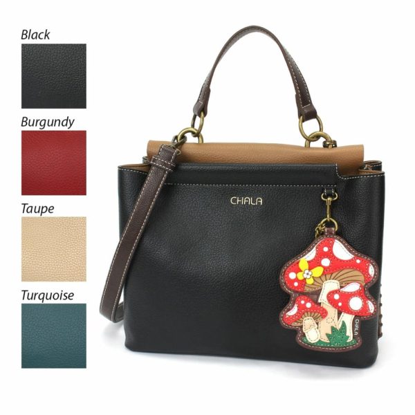 Totes & Satchels |  Charming Satchel – Mushrooms Totes & Satchels Black