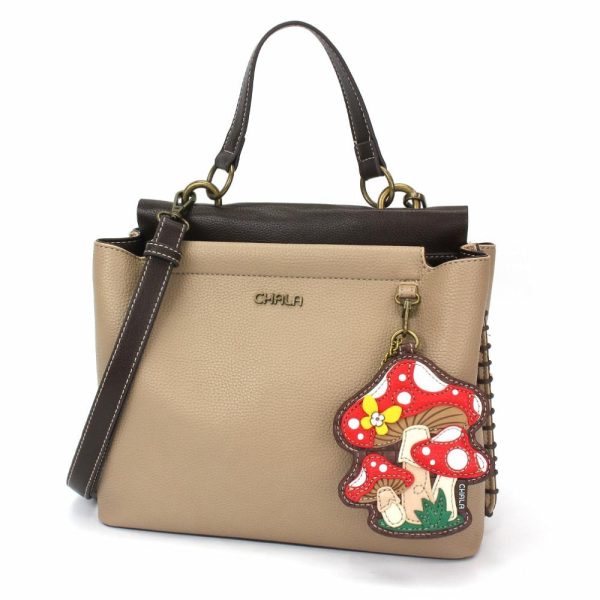 Totes & Satchels |  Charming Satchel – Mushrooms Totes & Satchels Black