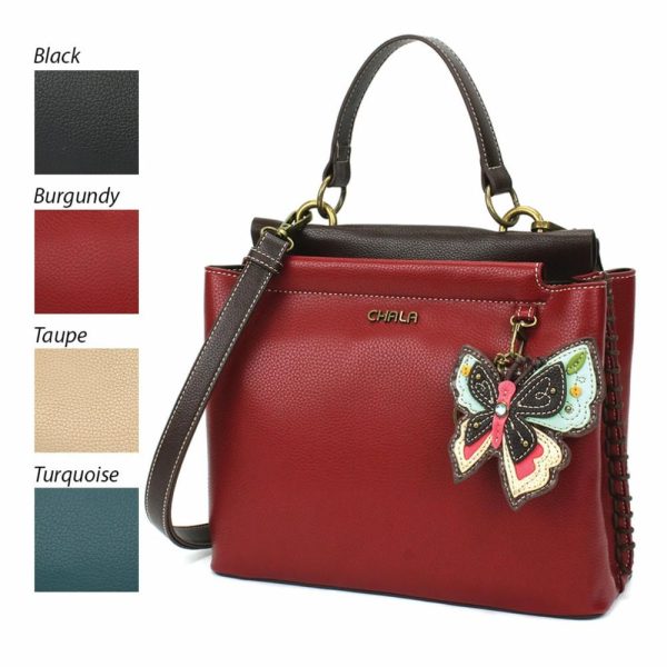 Totes & Satchels |  Charming Satchel – New Butterfly Totes & Satchels Black