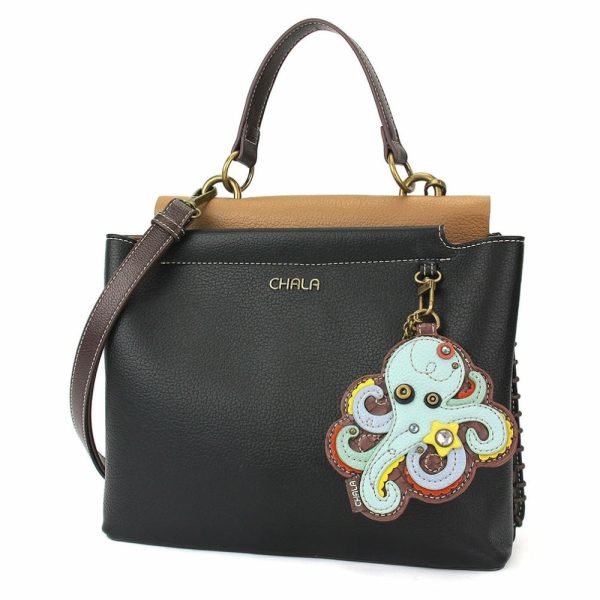 Totes & Satchels |  Charming Satchel – Octopus Totes & Satchels Black