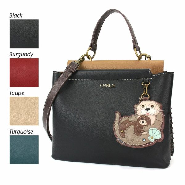 Totes & Satchels |  Charming Satchel – Otters Totes & Satchels Black