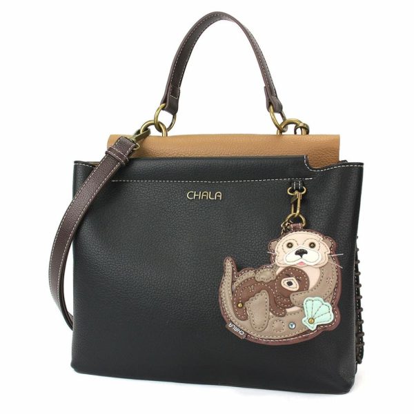 Totes & Satchels |  Charming Satchel – Otters Totes & Satchels Black