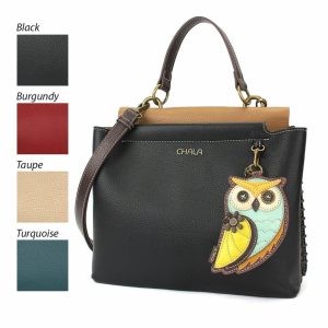 Totes & Satchels |  Charming Satchel – Owl A Totes & Satchels Black