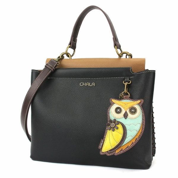 Totes & Satchels |  Charming Satchel – Owl A Totes & Satchels Black