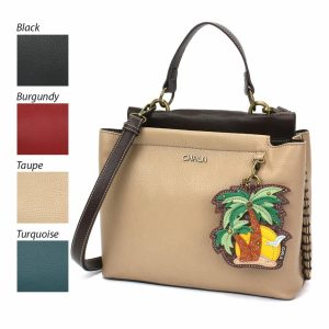 Totes & Satchels |  Charming Satchel – Palm Tree Totes & Satchels Black