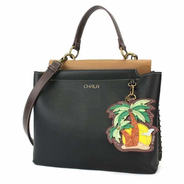 Totes & Satchels |  Charming Satchel – Palm Tree Totes & Satchels Black