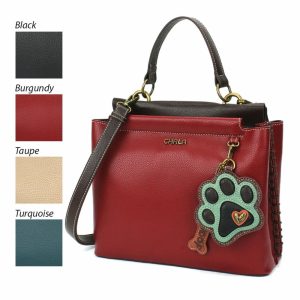 Totes & Satchels |  Charming Satchel – Pawprint Teal Totes & Satchels Black