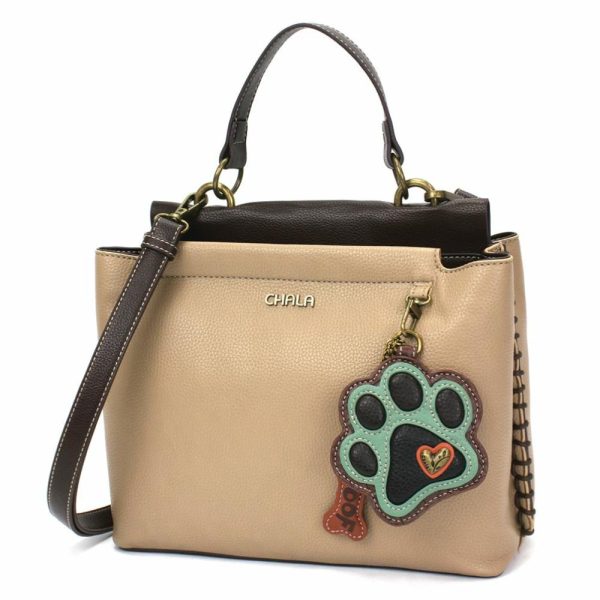 Totes & Satchels |  Charming Satchel – Pawprint Teal Totes & Satchels Black